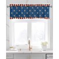 thumbnail image 2 of Star Stripes Flag Linen Curtain Valance for Bedroom/Bathroom/Kitchen/Office/Living/Dining Room Window,Rustic Shabby Chic Wood Grain Pocket Topper Drapes Decorative Cafe Drapery Panel 54"x18", 2 of 6