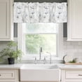 thumbnail image 2 of Grey Watercolor Flower Valances for Windows, Rod Pocket Kitchen Valance Curtains - Soft & Washable Small Window Treatment for Living Room, Bathroom, Abstract Art Flowers 42x12inch, 1 Panel, 2 of 9