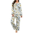 thumbnail image 2 of Censtreet Women's Pajama Set, 2 Piece Lounge Outfits Printed Sleepwear Fall Long Sleeve Long Pant Ladies Pjs, 2 of 7