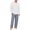 BN14-White, variant on VV AVEORS Mens Pajama Set Bamboo Viscose Soft Pijamas Sets Plaid Long Sleeve Full Length Pants Pjs Check Sleepwear With Pockets Dark Blue L