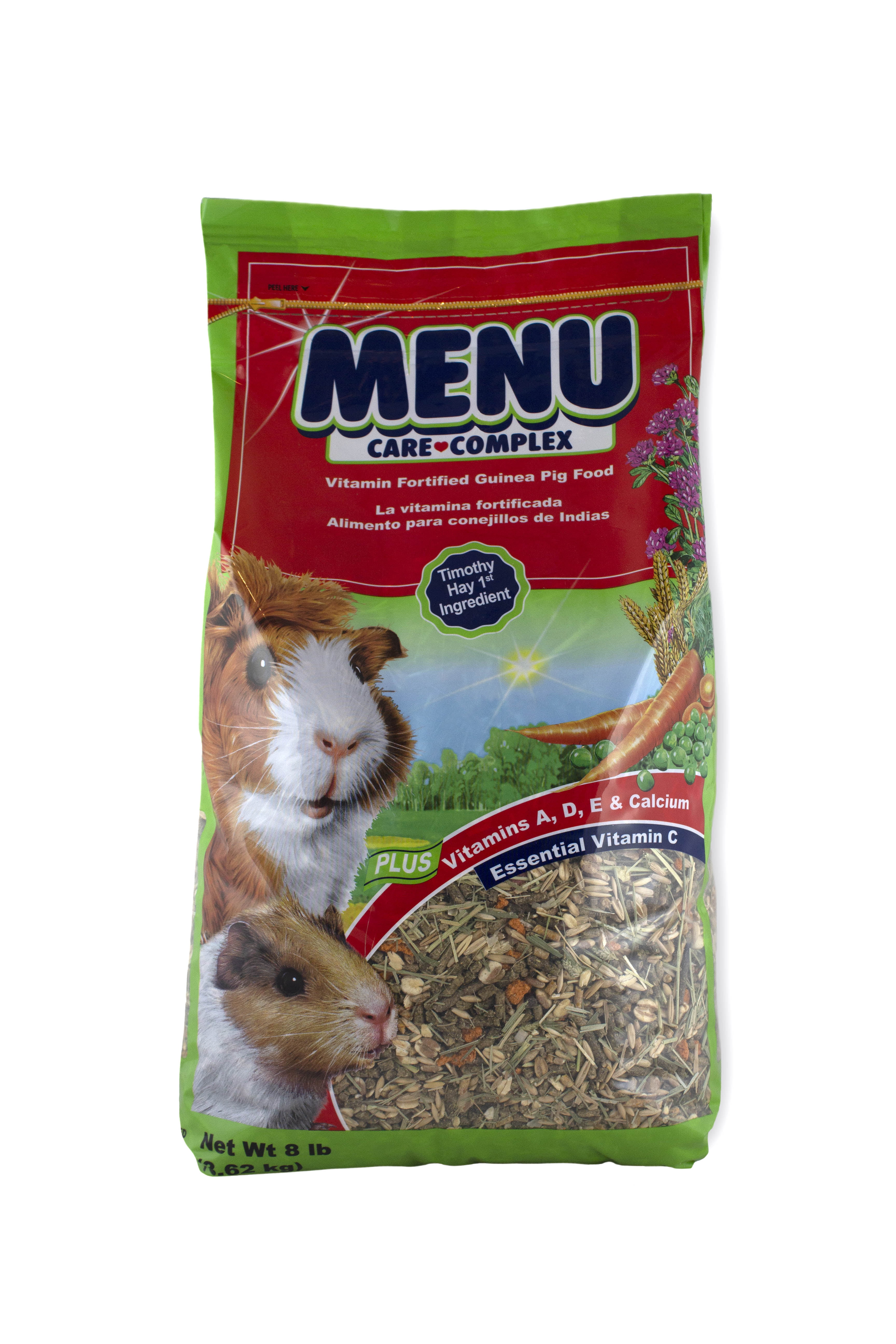 menu guinea pig food