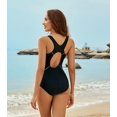 thumbnail image 2 of LAICAIW Women One Piece Athletic Racerback Swimsuit Modest Sport Bathing Suit, 2 of 7