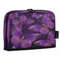 thumbnail image 2 of Standing Pencil Case with Base Large Capacity Stationery Pouch Pen Bag with Zipper for Women Men Glowing Purple Butterfly, 2 of 7