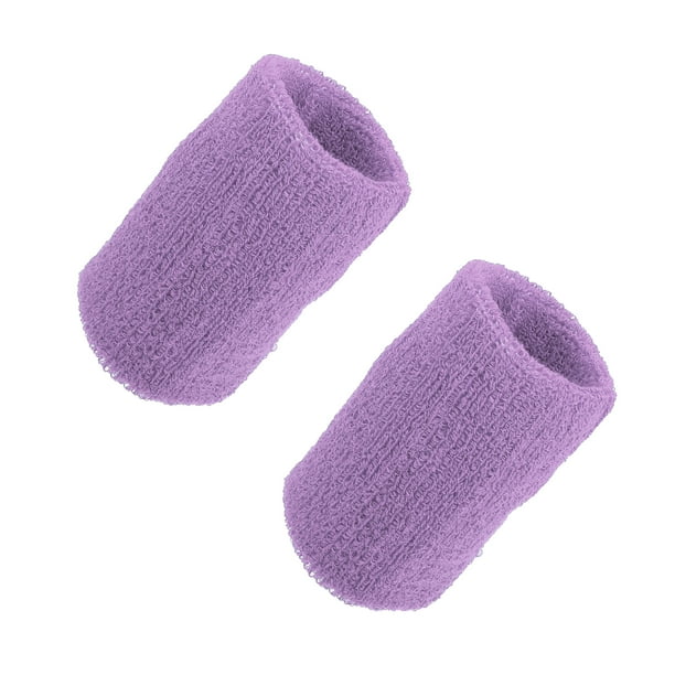 Par de Muñequeras Unique Bargains Algodón Absorbente de Sudor Púrpura Claro 8x10cm