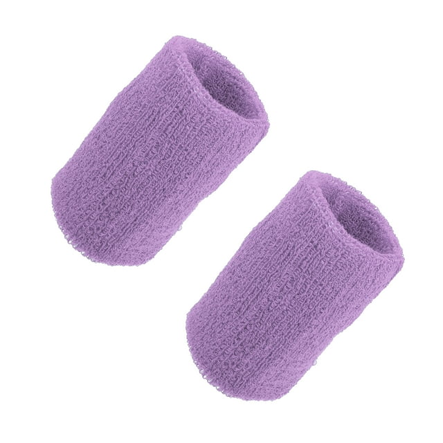 Par de Muñequeras Unique Bargains Algodón Absorbente de Sudor Púrpura Claro 8x10cm