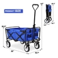 thumbnail image 4 of CL.HPAHKL Wagons Carts Foldable, Collapsible Wagon Garden Cart Heavy Duty Utility with Wheels, Folding Beach Wagon Grocery Wagon for Camping Garden Shopping Sports Outdoor Use, Blue, 4 of 7