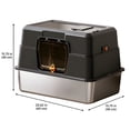 thumbnail image 7 of Enclosed Cat Litter Box, Stainless Steel Base Anti-Urine Leakage Non-Sticky Dual Entry Top and Front Door for Pets (Black), 7 of 7