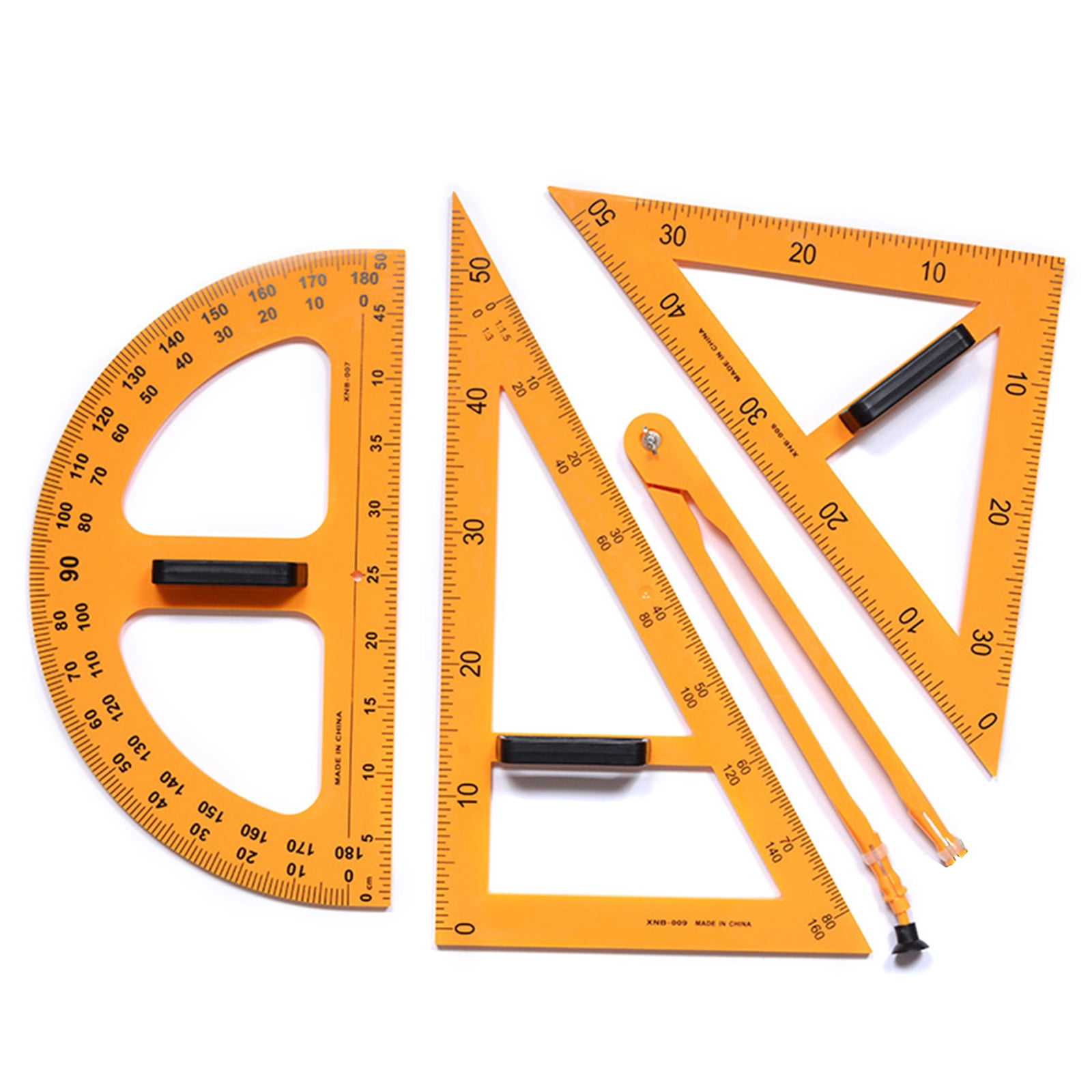 HEMLBOYW 4 Pcs Geometry ulers Set Classroom Whiteboard Geometry Set with Compass es ulers for School Teachers