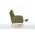 thumbnail image 4 of LiviNest Rocking Chair: Green Teddy Velvet Recliner with Footrest & Storage Pocket - Modern Reading Armchair for Urban Book Lovers & Small Apartments, 4 of 5
