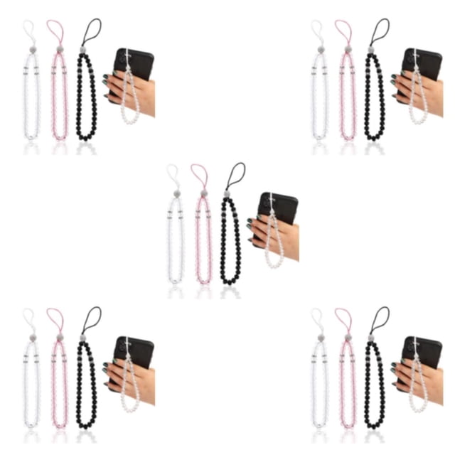 pitrice 3pcs Lanyard Cell Phone Anti-lost Safety Bling Rope Wristband Charm Supply Strap Lanyards Fashionable Short Type 5Set