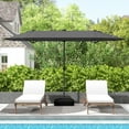 thumbnail image 2 of Gymax 13FT Double-sided Patio Umbrella w/ Solar Lights Crank Handle Umbrella Base Grey, 2 of 10