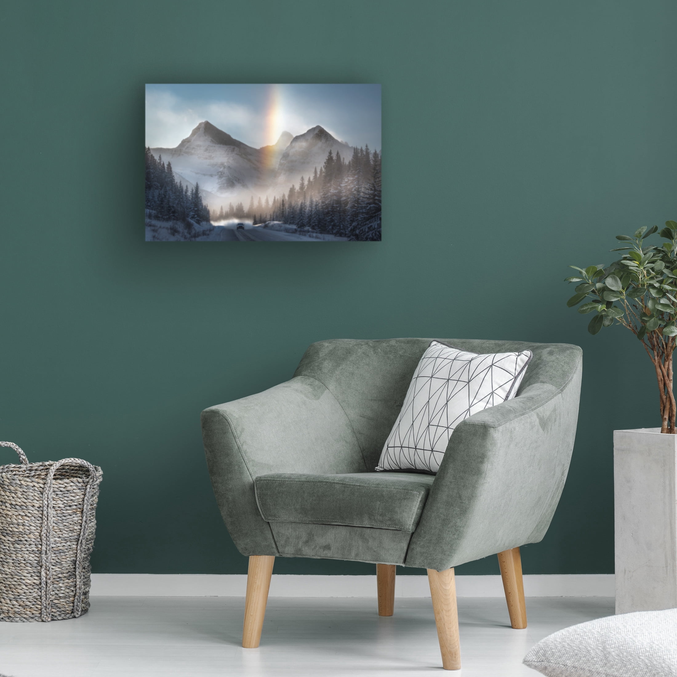 Canvas Wall Art - James S. Chia 'Riding Under Frozen Rainbow' Wall Art for Living Room, Bedroom, or Office Décor by Trademark Fine Art - 19 x 12 Inches