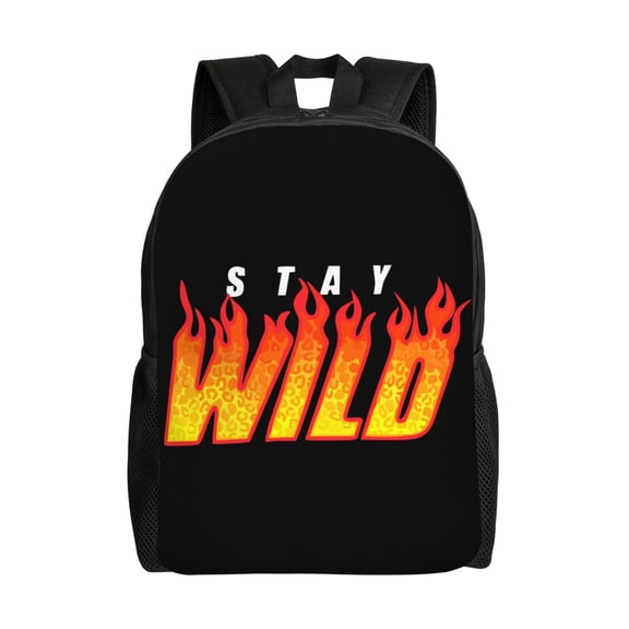 Ben Azelart Stay Wild Backpack Laptop Backpack Lightweight Casual Daypack Bookbag Multi-Function Travel Backpack