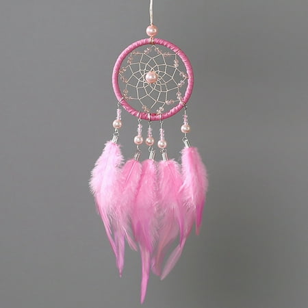 Hanging Crystal Garden Ornaments KABOER Dream Catcher Car Pendant Ornaments Hanging Crystal Pearl Handmade Dream Catcher Car Hanging Kids Room Decor ()