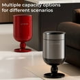 thumbnail image 6 of UFORU Wine Glass Shaped Trash Can with Rolling Base, 15L Decorative Waste Bin with Inner Bucket and 60 Trash Bags, Sliding Standing Garbage Can for Living Room, Bedroom and Office, 6 of 9