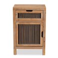 thumbnail image 3 of Baxton Studio LD19A008-Medium Oak-NS Clement Rustic Transitional Medium Oak Finished 1-Door & 1-Drawer Wood Spindle Nightstand, 3 of 9