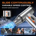 thumbnail image 4 of Compressed Air Blower, J01 Aluminum Alloy 130000 RPM Powerful Cordless Electric Dust Remover with Stepless Speed Air Duster for Cleaning PC/Camping/Car, Gray, 4 of 5