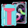 thumbnail image 4 of for iPad Air 4th Gen 2020,iPad 5th Gen 2022 Tablet Case, Silicone Hard Back Kids Friendly Cover Built in Stand Shockproof Heavy Duty Protection for iPad 4th/5th 10.9 inch,Mint+Rose, 4 of 4