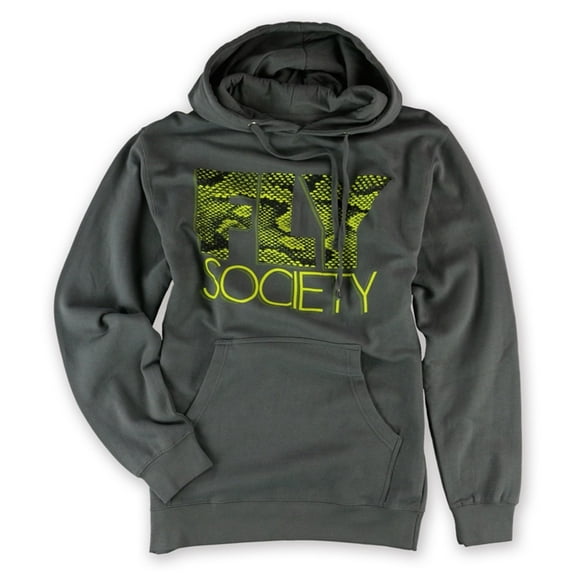 Fly Society Mens The Snakeskin Fly Hoodie Sweatshirt, Grey, Medium