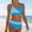 Sky Blue, variant on Girls' Solid Color Two-Piece Bikini Swimsuit with High Waist and Adjustable Straps, Soft Stretch Fabric for Swimming and Beach