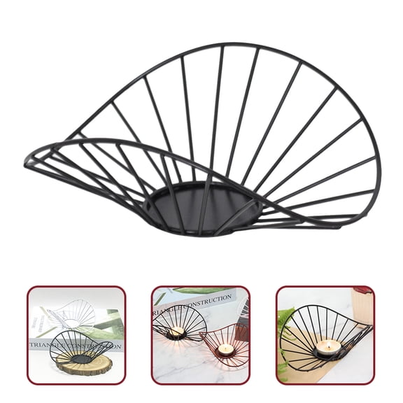 VERDANVERSE 2Pcs Modern Black Candle Holders for Home Use with Hollow Geometric Design