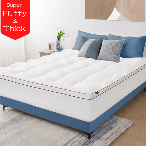 L'AGRATY King Mattress Topper, 400TC Cooling Mattress Pad Cover, Extra Thick 5D Snow Down