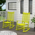 thumbnail image 2 of Shine Company Vermont Outdoor Wood Porch Rocking Chair Set of 2, Yellow, Weather Resistant Finish, 2 of 5