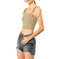thumbnail image 4 of Allegra K Women's Rainbow Striped Tie Spaghetti Straps Summer Cami Tube Tops, 4 of 7