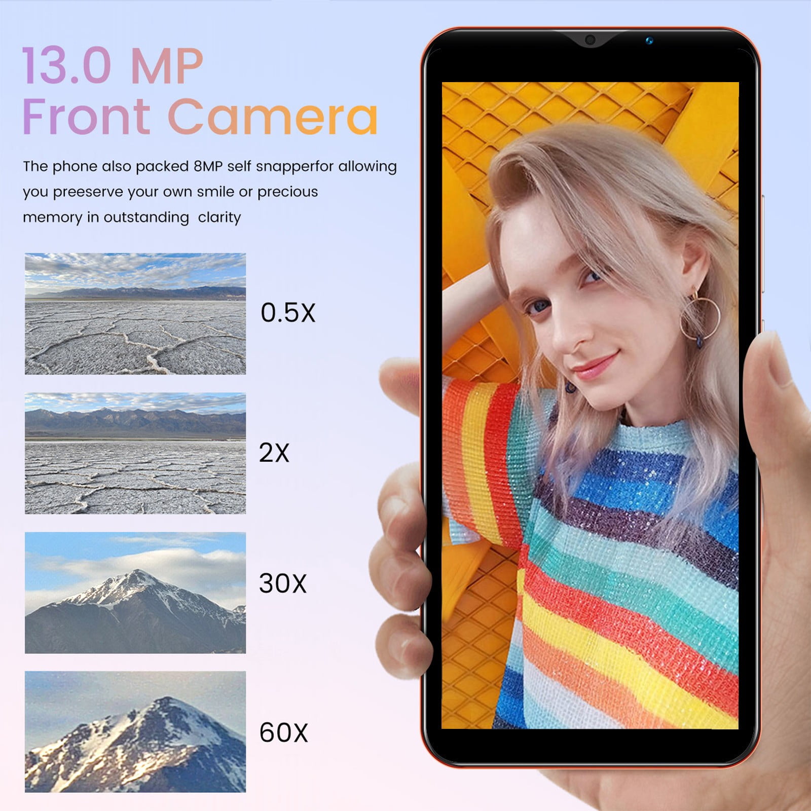 HOMBOTI Smart Phone Clearance Smartphone Straight Talk Smart Phone 8GB 6.1 Inch Screen Mobile Phone Sim Facial Unlock Game Music Phone Android System Smartphones