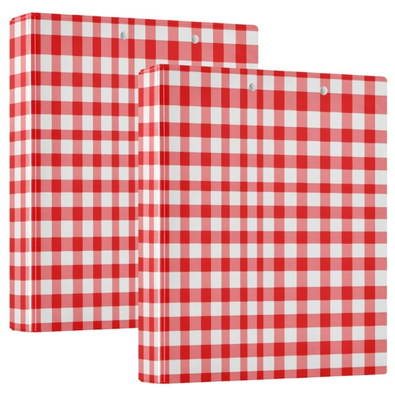 ALAZA Checkered Grid-d3 Hardcover 3 Ring Binder 1.5" Round Rings Interior Pockets Binders Organizer 2 Pack
