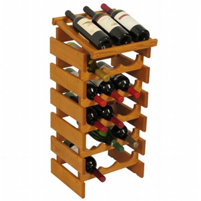 Wooden Mallet WRD35MO 18 Bottle Dakota Wine Rack with Display Top