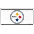 thumbnail image 1 of Plaque d'Immatriculation en Métal Blanc Pittsburgh Steelers, 1 of 2