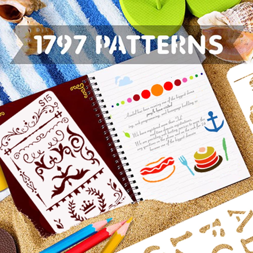24PCS Stencil BetterJonny 4x7 Inch Plastic Planner Stencils Journal//Notebook//Diary//Scrapbook DIY Drawing Template Stencil Journal Stenci