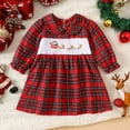 thumbnail image 2 of Kogui Christmas Dress Toddler Girl Toddler Christmas Dress Ruffle Long Sleeve Toddler Baby Girls Knee Length Tulle Velvet Dresses for Party Holiday 3T 4T (Red,3-4 Years), 2 of 8