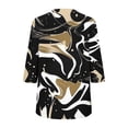 thumbnail image 5 of Danhjin Print Button Down Shirts for Women 3/4 Sleeve Loose Fashion Shirts Casual Going out Fall Summer Spring Tops, 5 of 7