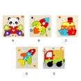 thumbnail image 3 of Bewildely Juguetes de madera para niños, experiencia de aprendizaje interactiva, rompecabezas de madera 3D, rompecabezas de dibujos animados Juguetes de construcción No.4, 3 of 6