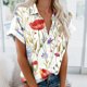 thumbnail image 4 of Mujeres Pantalones Cortos Impresos Blusas de Manga Corta Y Top Regular, Vestido de Moda de Verano Casual para Mujeres, 4 of 4