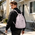 thumbnail image 5 of Foldable Lightweight Nylon Cinch Drawstring Bag, Unisex String Backpack for Men Women, Portable Storage Sack for Gym, Sports, Travel, Shopping and Casual Outdoor Use (Purple), 5 of 6