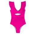 thumbnail image 4 of QHFBli Women's One Piece Swimsuit Ruffle Cutout Bathing Suits Tummy Control V Neck Wrap Swimwear, 4 of 4