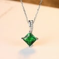thumbnail image 5 of Bellitia Jewelry 925 Sterling Silver Green Emerald & CZ Simulated Diamond Necklaces for Women, Dainty Silver Birthstone Pendant Necklace for Women, 5 of 6