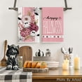thumbnail image 2 of Black Ghost Polka Dot Pumpkin Happy Halloween Kitchen Towels Dish Towels, 18x26 Inch Farmhouse Flower Bat Decoration Hand Towels Set of 2, 2 of 6