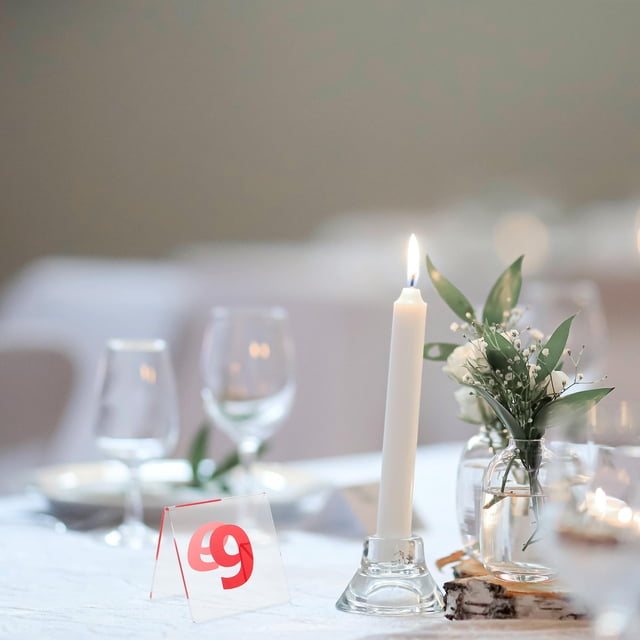 Luxshiny 10Ud Carteles De Acrílicos Con Número Doble Cara Para Eventos Y Banquetes