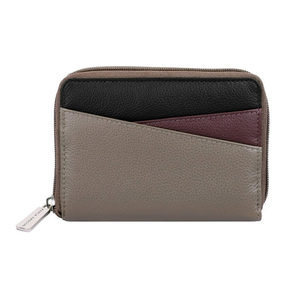 Cartera Karla Hanson Wanda de piel con bloqueo RFID, color topo
