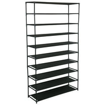 Simplify 50 Pair Shoe Rack 10 Tiers in Black Nonwoven