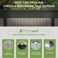 thumbnail image 3 of Patiowell 6x4 FT Outdoor Storage Shed, Metal Sheds with Double Lockable Doors for Lawn, Brown, 3 of 9