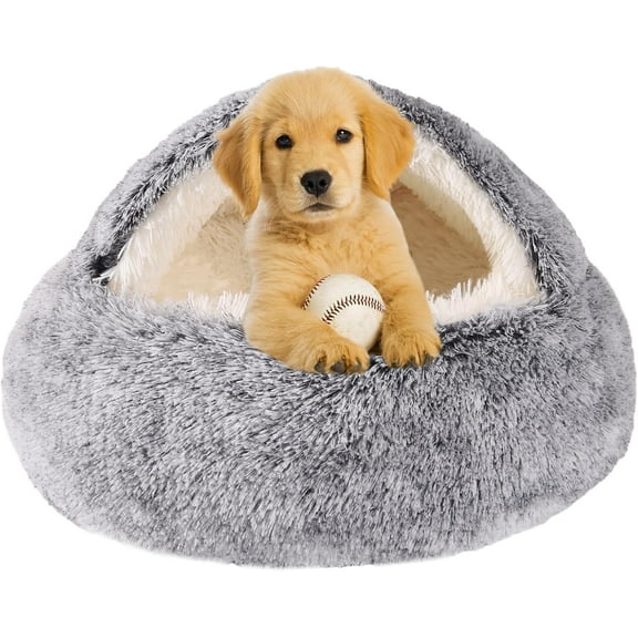 Olvys Cozy Cocoon Dog Bed, Hooded Dog Bed for Small Dogs, Nest Dog Beds, Washable Cute Cat Cave Bed, Cozy Nook Pet Bed for Dogs or Cats, Anti-Slip Puppy Bed Fits up to 22 lbs Pets
