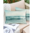 thumbnail image 6 of Teal Green Coastal Throw Pillow Cover 20 x 36 Inch Decorative Pillow Cover Summer Beach Nautical Ocean Lumbar Pillowcase Seasonal Rectangle Cushion Case for Couch Sofa Bed Living Room, 6 of 7