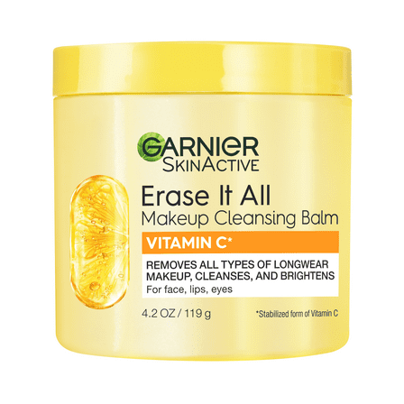 Garnier SkinActive Erase It All Makeup Cleansing Balm Vitamin C, Face Cleanser, 4.2 oz