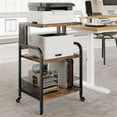 thumbnail image 2 of Support d'Imprimante Portable avec Prise de Courant, Table d'Imprimante Roulante à 3 Niveaux avec Tablette de Rangement Réglable et Roues, 2 of 6