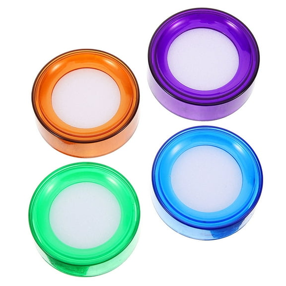 4 Pcs Desktop Sponge Finger Moistener Wet Pad for Cash Sorting and Office Document Organization